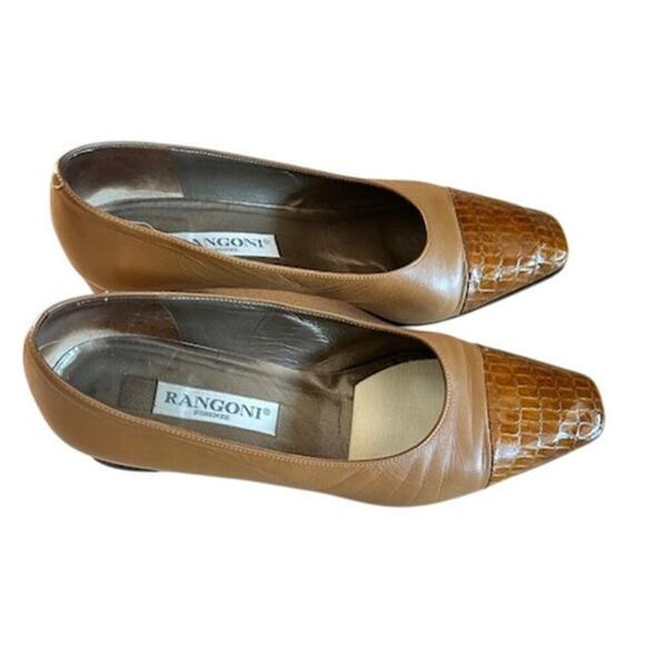 Y2K Rangoni Firenze Tan Leather Cap-Toe Pumps – 8.5B - Picture 6 of 13